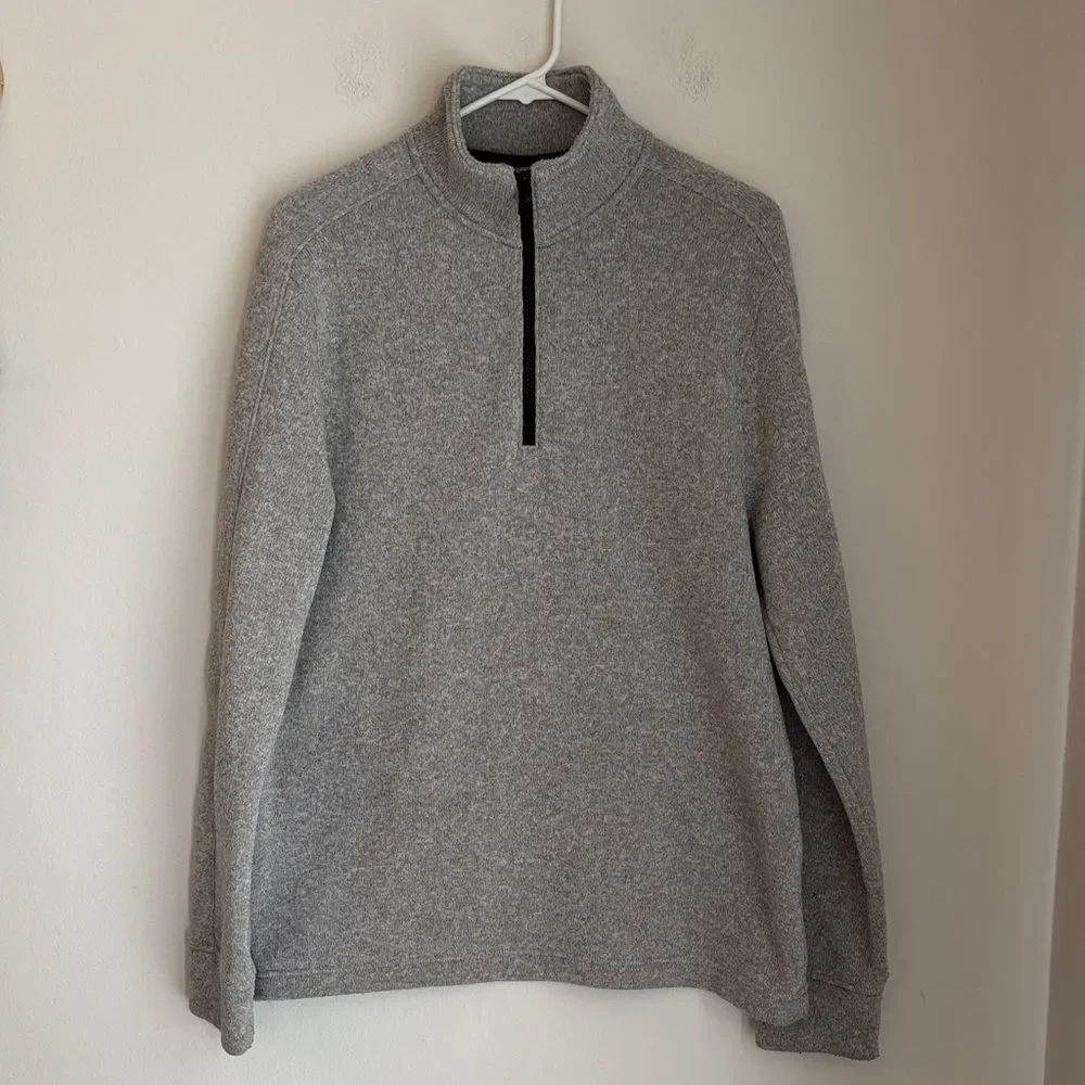 Banana Republic Men Heather Gray pullover polartec Zip-Up Sweatshirt size large